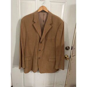 Andrew Fezza tan three button sport coat size 48R